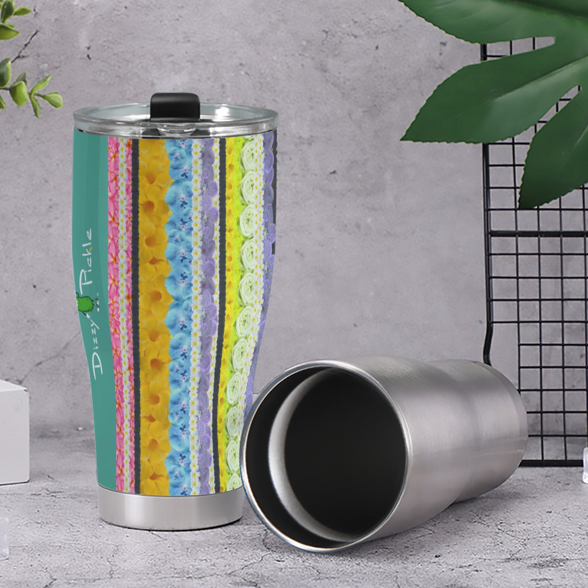Dizzy Pickle Petals 6JV8V Pickleball 30oz Insulated Tumbler 3.94"x7.87"x2.95"
