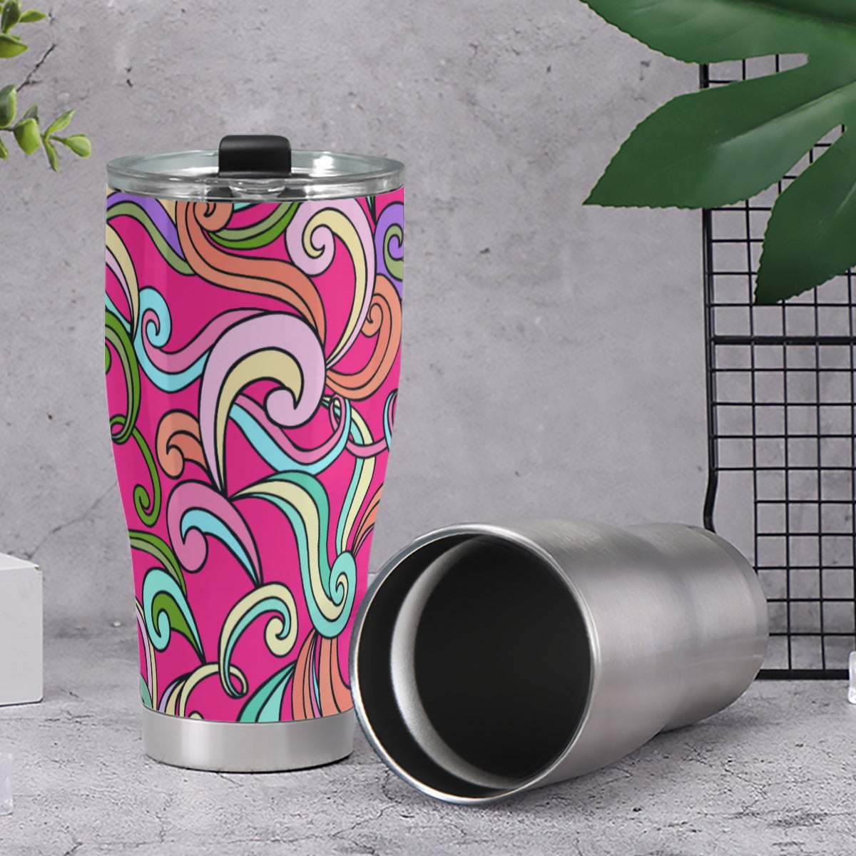 Dizzy Pickle Anna Pink Pickleball 30oz Insulated Tumbler 3.94"x7.87"x2.95"