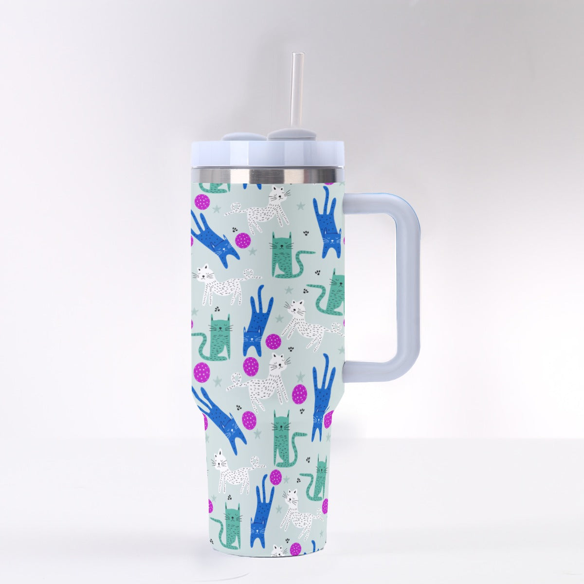 Dizzy Pickle GrayC Main 40 oz. Mega Pickleball Insulated Tumbler with Handle