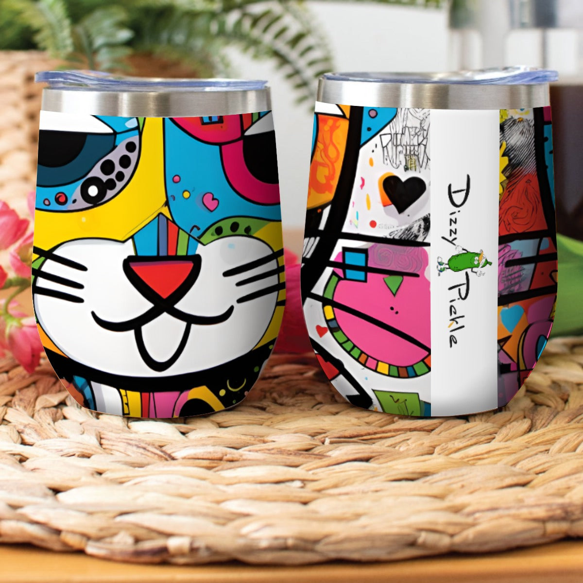 Dizzy Pickle Graffiti 66KRQ Pickleball Stainless Steel Wine Tumbler