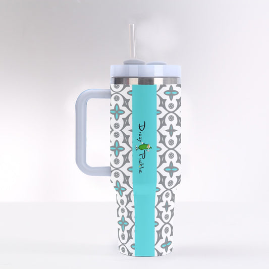 Dizzy Pickle Shelby White 40 oz. Mega Pickleball Insulated Tumbler with Handle