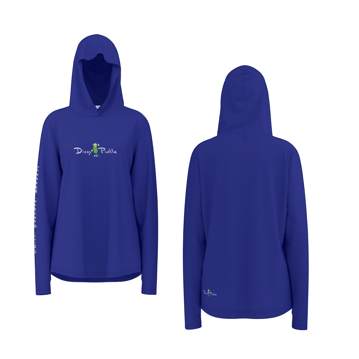 Dizzy Pickle DZY P Classic Royal Blue Women's Pickleball Sunscreen Sports Hoodie with Thumb Holes
