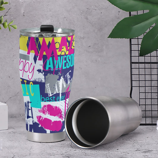 Dizzy Pickle Graffiti 6JNUG Pickleball 30oz Insulated Tumbler 3.94"x7.87"x2.95"