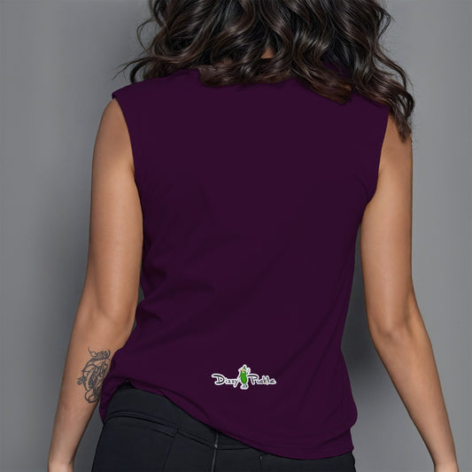 Dizzy Pickle DZY P Classic Plum Women's Pickleball Crew Neck Sleeveless Premium T-Shirt