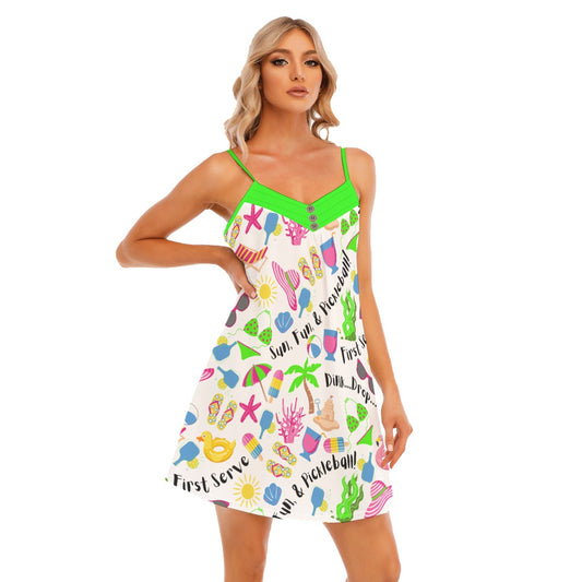 Dizzy Pikcle Julie Pickleball V-Neck Sleeveless Cami Nightgown