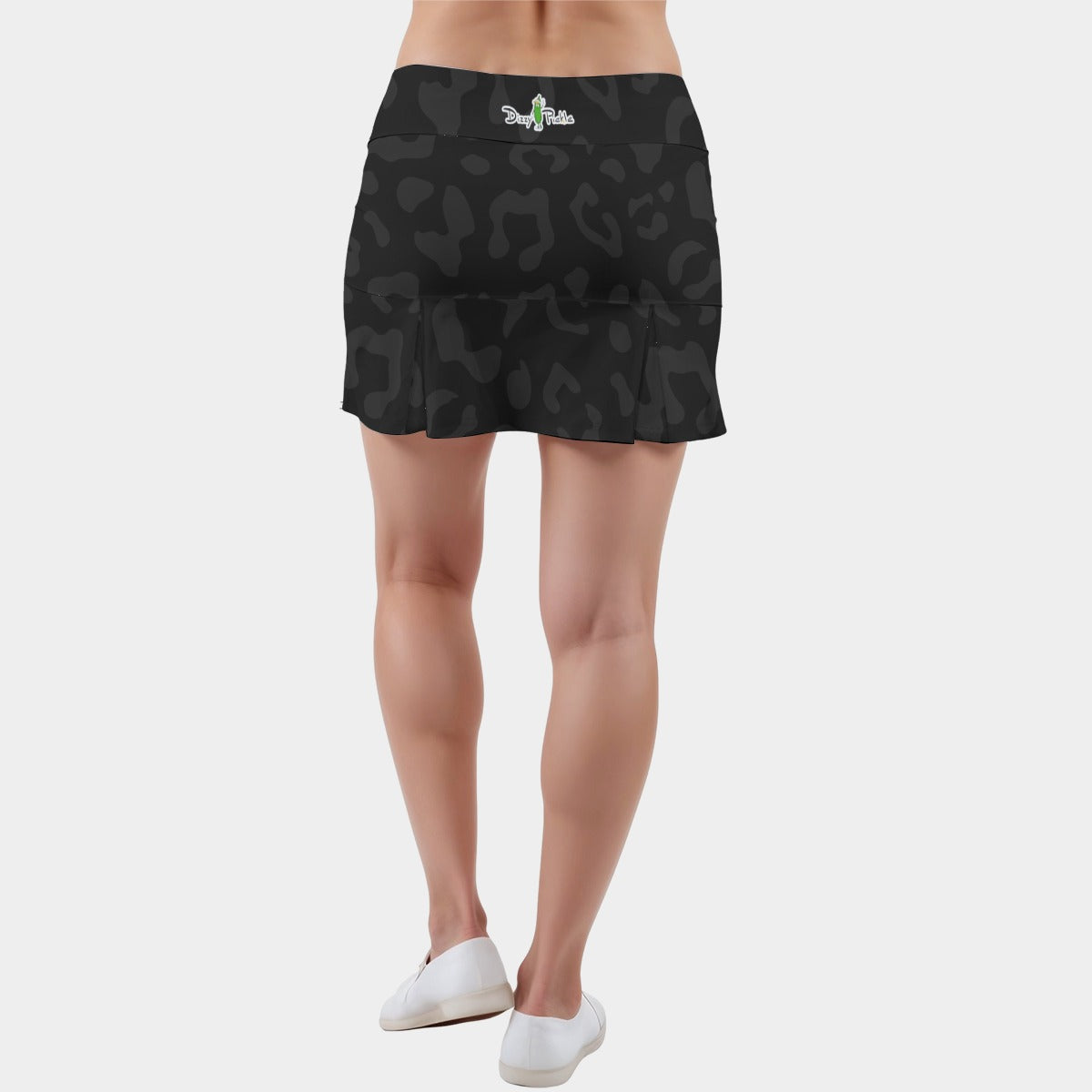 Dizzy Pickle Amber Black Animal Print Women's 15" Classic Pickleball Skort with Shorts