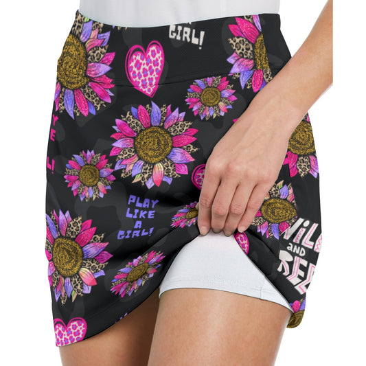 Dizzy Pickle Amber Wild and Free Women's 17" Performance Pickleball Skort with Inner Shorts