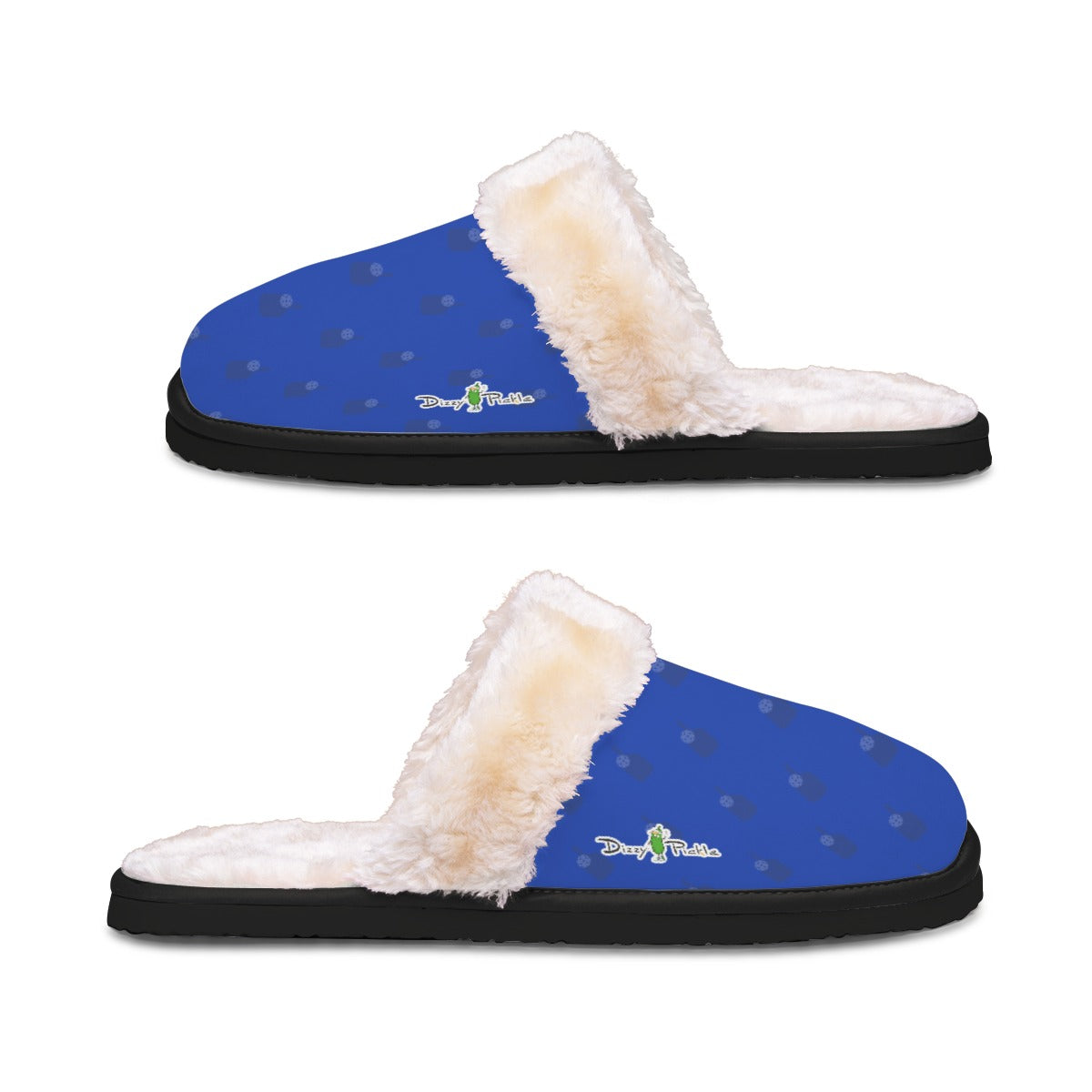 Dizzy Pickle Lynne Blue Paddles Women's Pickleball Plush Slippers