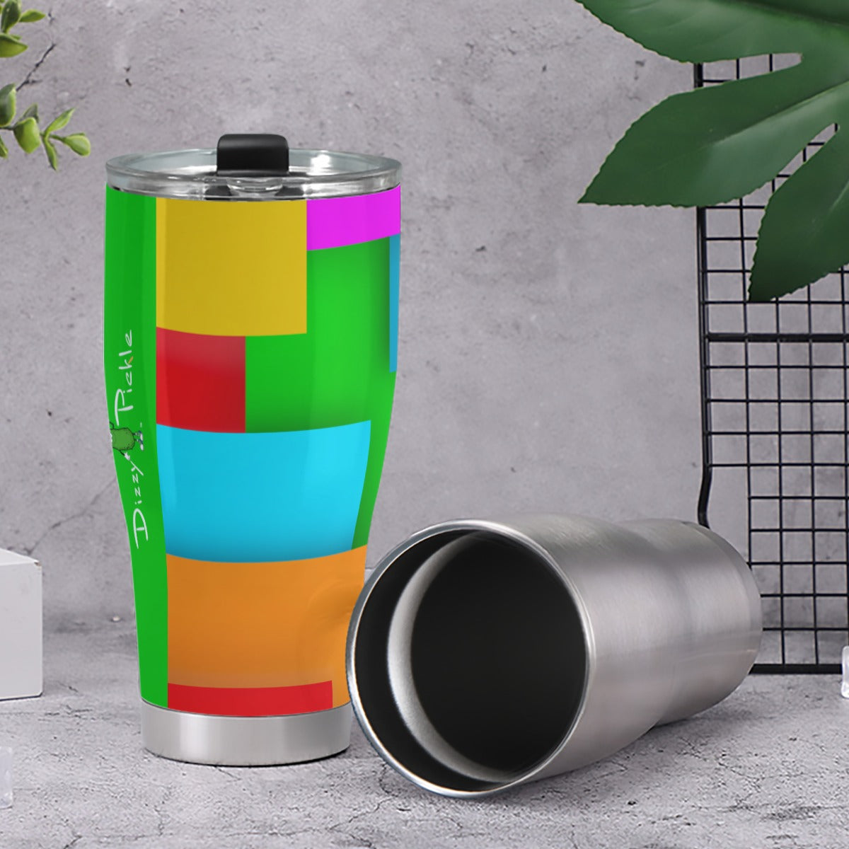 Dizzy Pickle Let's GEO 6JVCW Pickleball 30oz Insulated Tumbler 3.94"x7.87"x2.95"