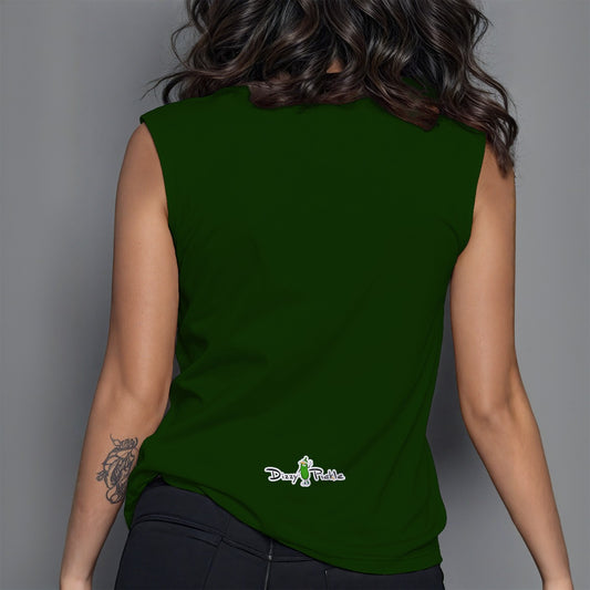 Dizzy Pickle DZY P Classic Emerald Green Women's Pickleball Crew Neck Sleeveless Premium T-Shirt