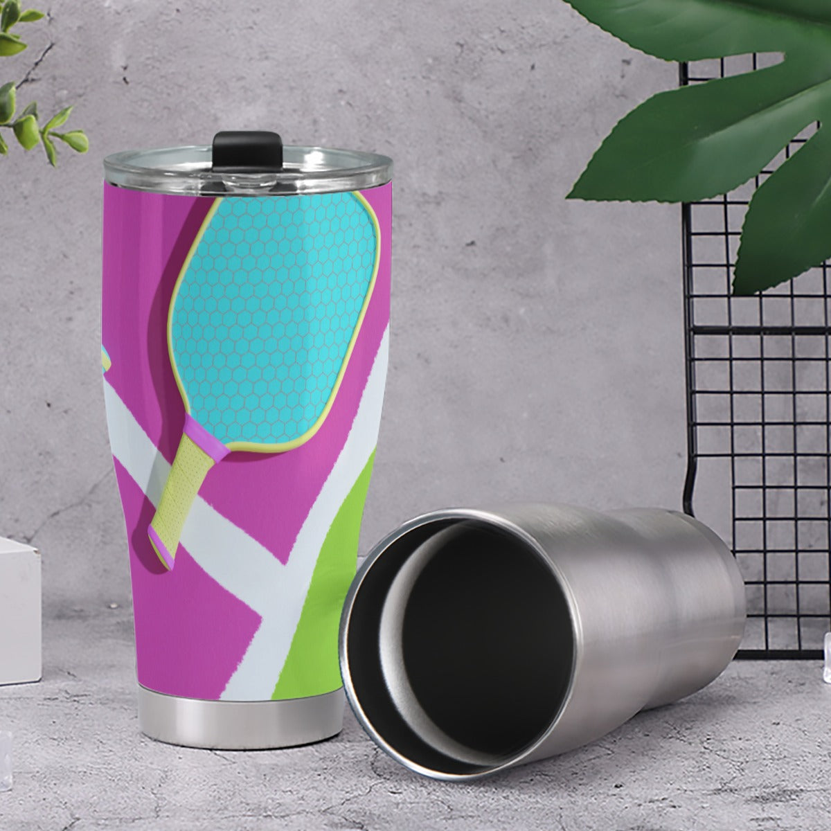 Dizzy Pickle Let's GEO 6JVFJ Pickleball 30oz Insulated Tumbler 3.94"x7.87"x2.95"