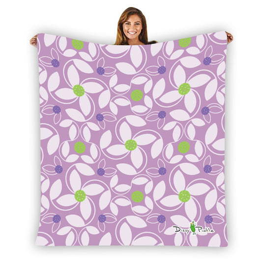 Dizzy Pickle Beth Lavender Pickleball Courtside Flannel Blanket