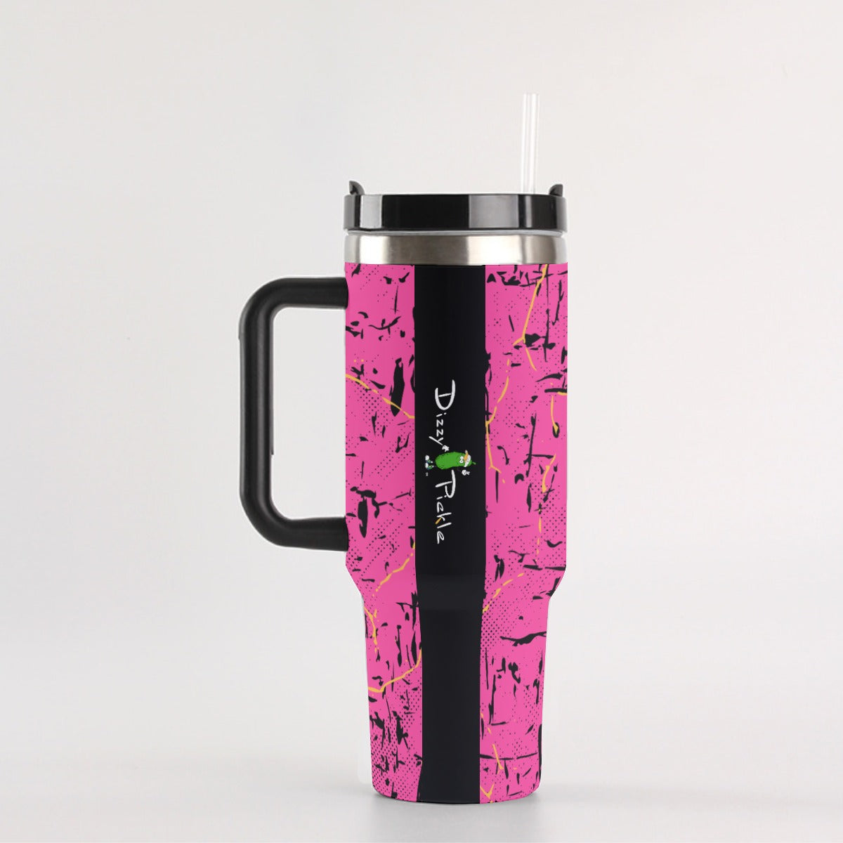 Dizzy Pickle Lynne Pink 40 oz. Mega Pickleball Insulated Tumbler with Handle