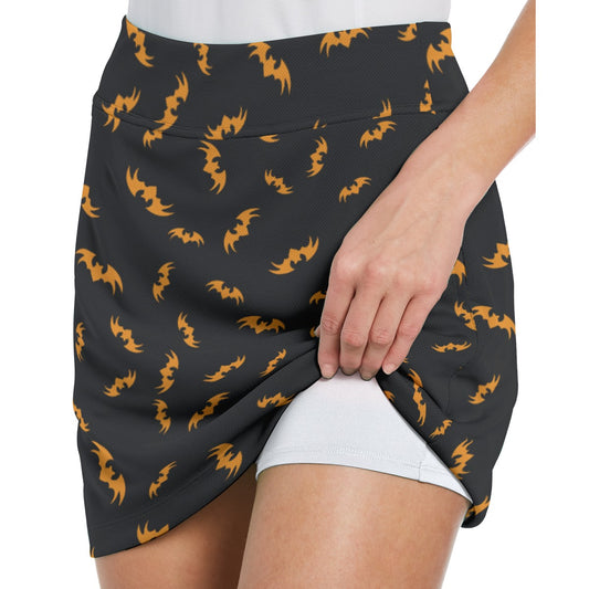 Dizzy Pickle Halloween Bats and More Bats Women's 17" Performance Pickleball Skort and Inner Shorts