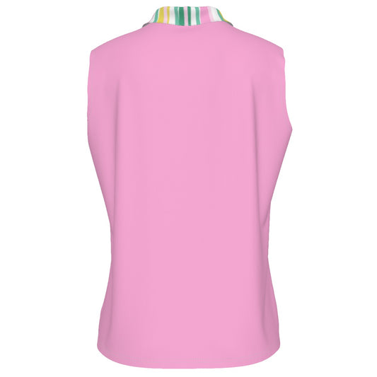 Dizzy Pickle Becky Stripes Women's Pickleball Sleeveless Polo Shirt