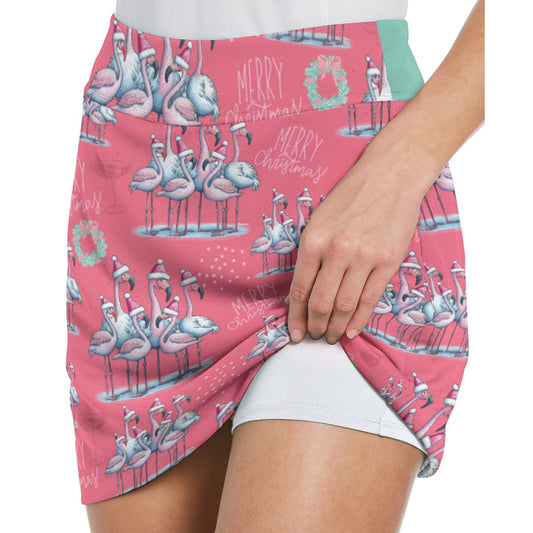 Dizzy Pickle Christmas Fa La La La La Women's 17" Performance Pickleball Skort with Inner Shorts