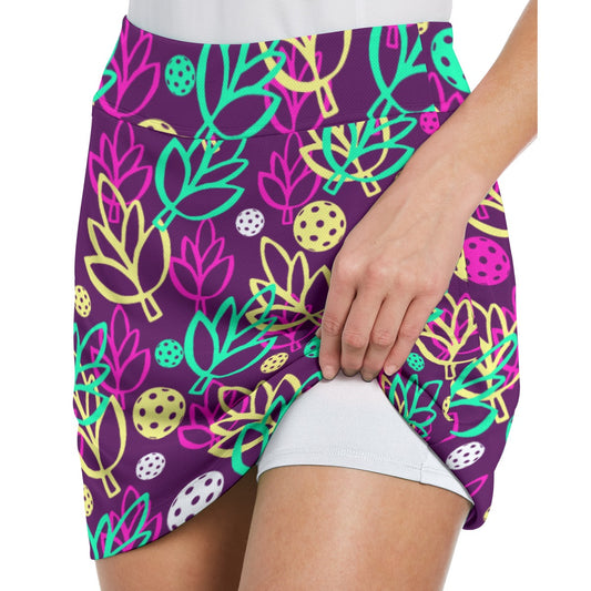 Dizzy Pickle Charlotte Leaves Women's 17" Performance Pickleball Skort with Inner Shorts