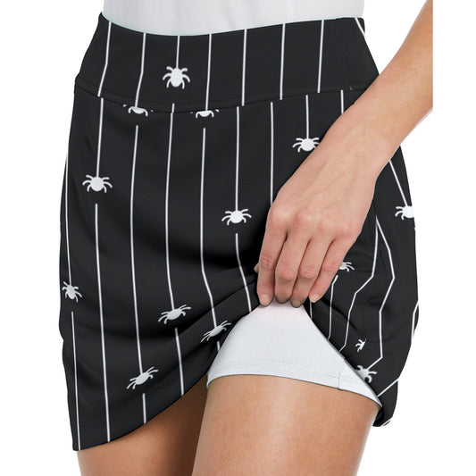 Dizzy Pickle Halloween Itsy Bitsy Spiders Women's 17" Performance Pickleball Skort and Inner Shorts