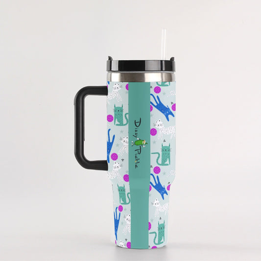 Dizzy Pickle GrayC Main 40 oz. Mega Pickleball Insulated Tumbler with Handle