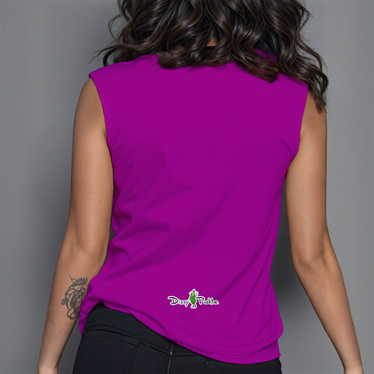 Dizzy Pickle DZY P Classic Raspberry Women's Pickleball Crew Neck Sleeveless Premium T-Shirt