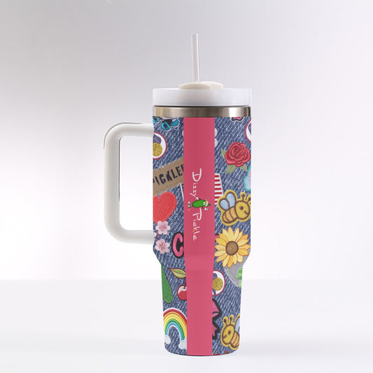 Dizzy Pickle Amy Patches 40 oz. Mega Pickleball Insulated Tumbler with Handle