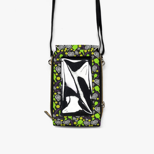 Dizzy Pickle Dinking Diva Hearts BG Women's Pickleball Mobile Phone Crossbody Bag