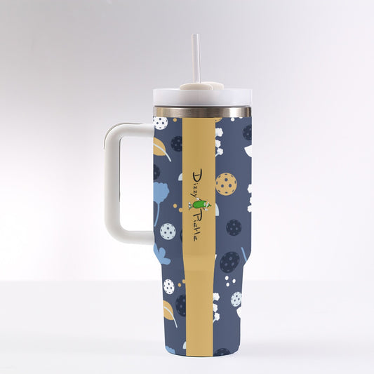 Dizzy Pickle Lesley Gray 40 oz. Mega Pickleball Insulated Tumbler with Handle