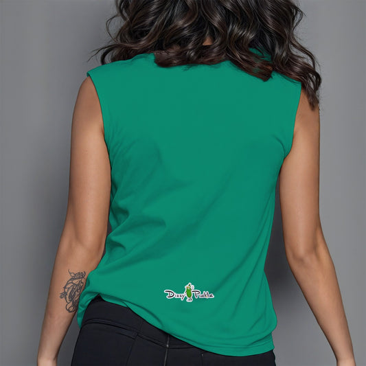 Dizzy Pickle DZY P Classic Kelly Green Women's Pickleball Crew Neck Sleeveless Premium T-Shirt
