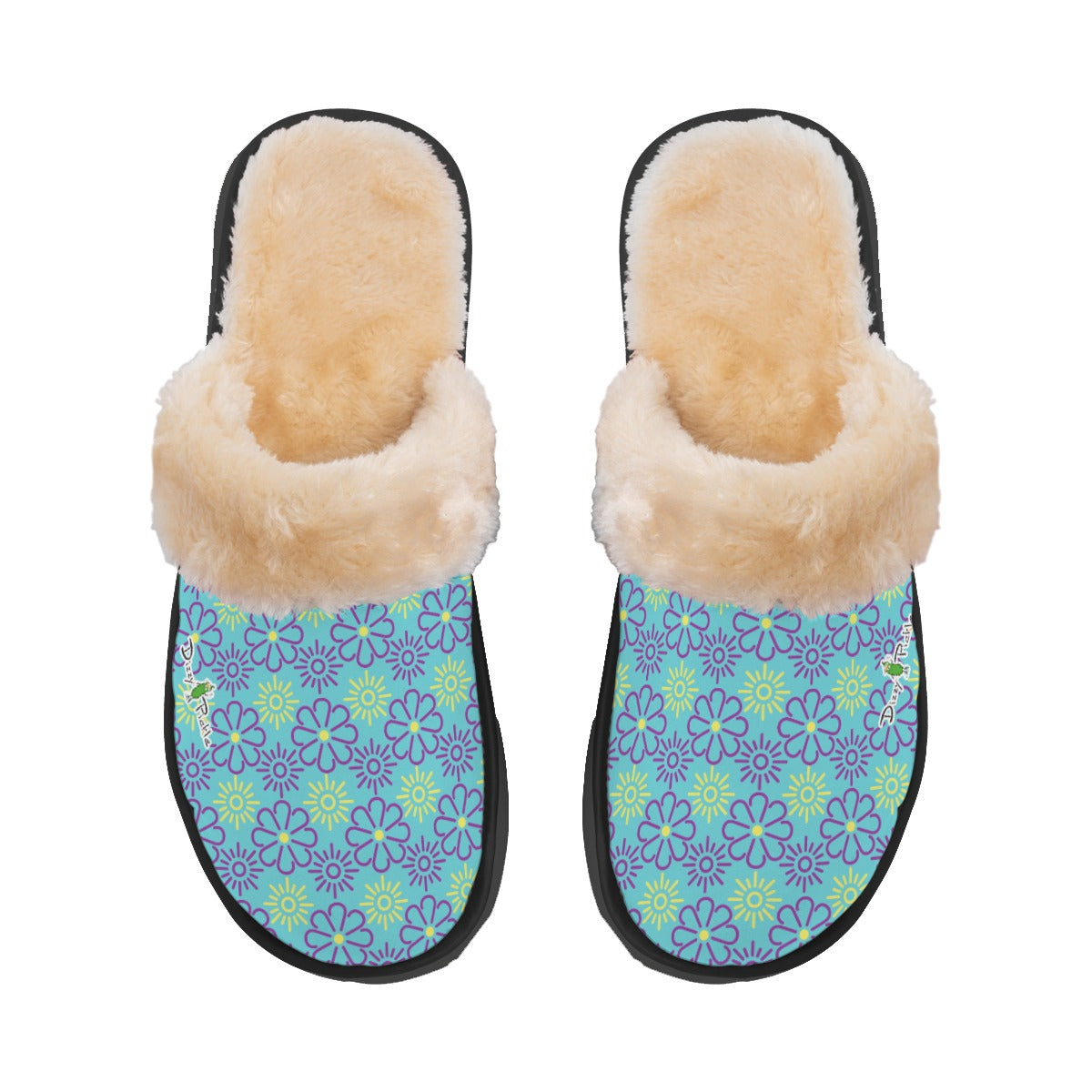 Dizzy Pickle April Teal Women's Pickleball Plush Slippers