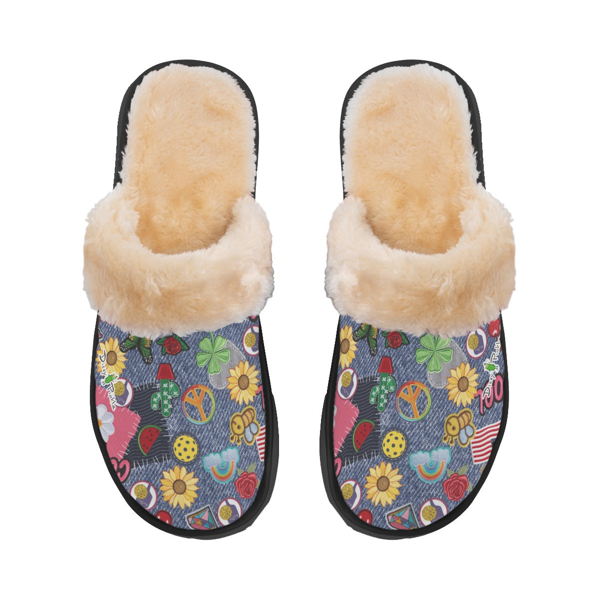 Dizzy Pickle Amy Patches Women's Pickleball Plush Slippers