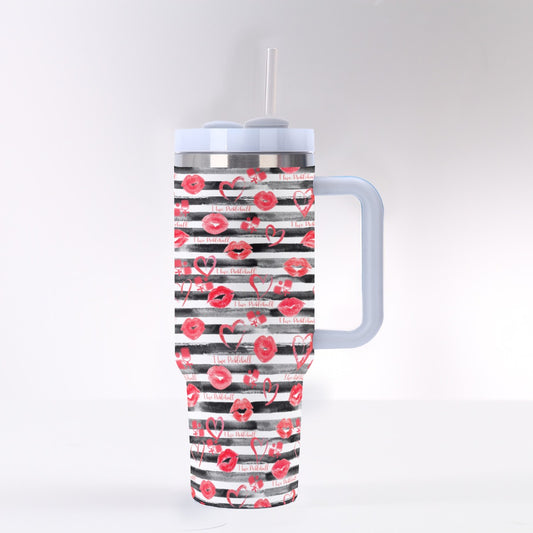Dizzy Pickle Hugs and Kisses 40 oz. Mega Pickleball Insulated Tumbler with Handle