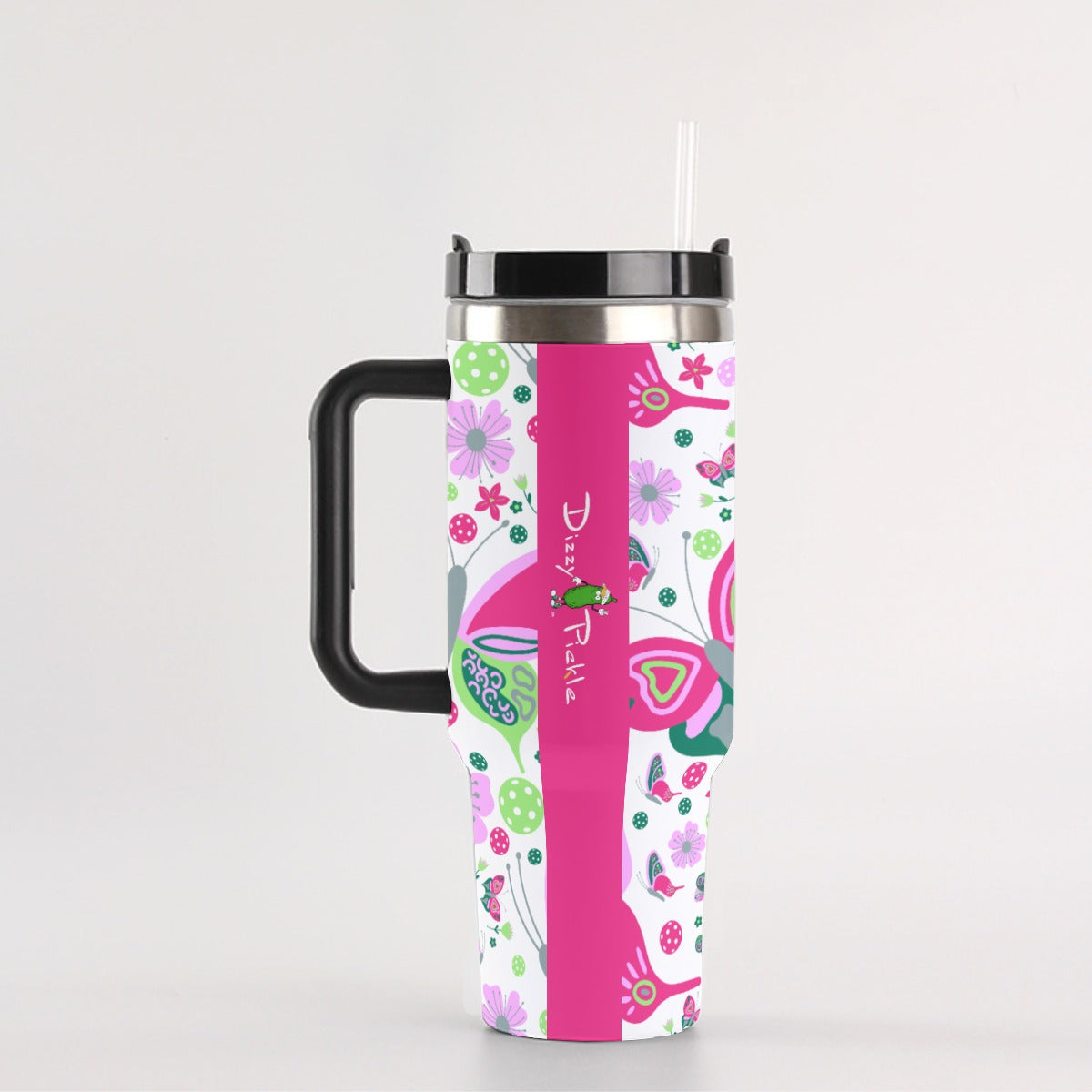 Dizzy Pickle Penny Butterflies PG 40 oz. Mega Pickleball Insulated Tumbler with Handle
