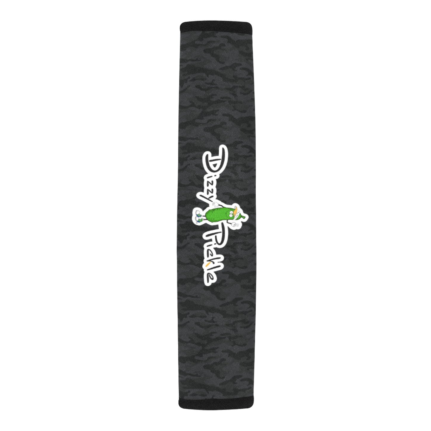 Dizzy Pickle Jan Black_Gray Car Seat Belt Cover 7" x 12.6"