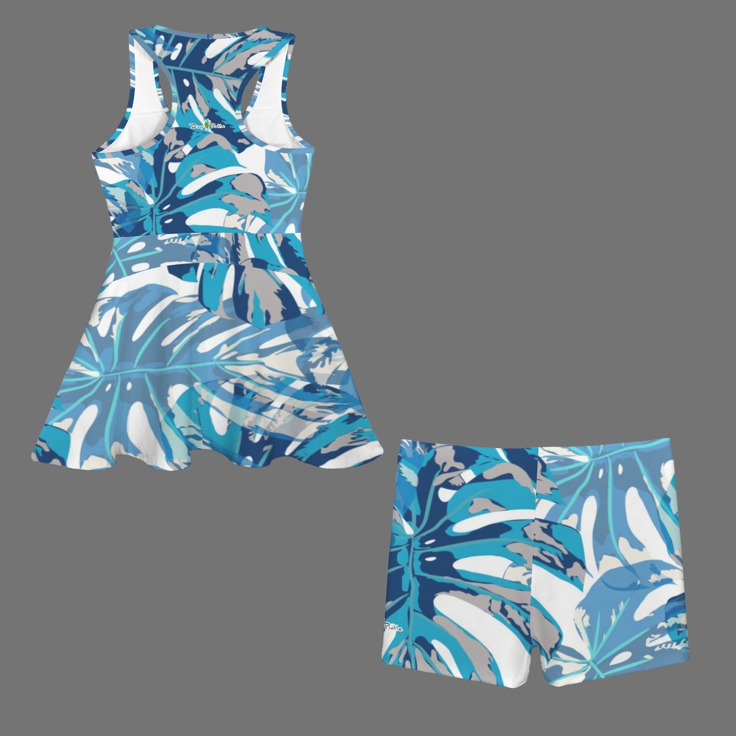 Dizzy Pickle Women's Razor Back Front Zip 2-in-1 Tank Dress and Shorts