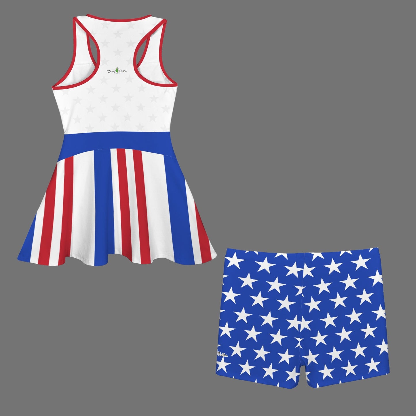 Dizzy Pickle Women's Razor Back Front Zip 2-in-1 Tank Dress and Shorts