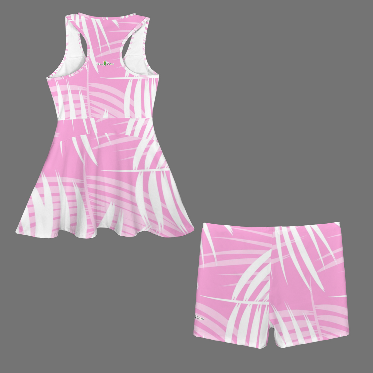 Dizzy Pickle Women's Razor Back Front Zip 2-in-1 Tank Dress and Shorts