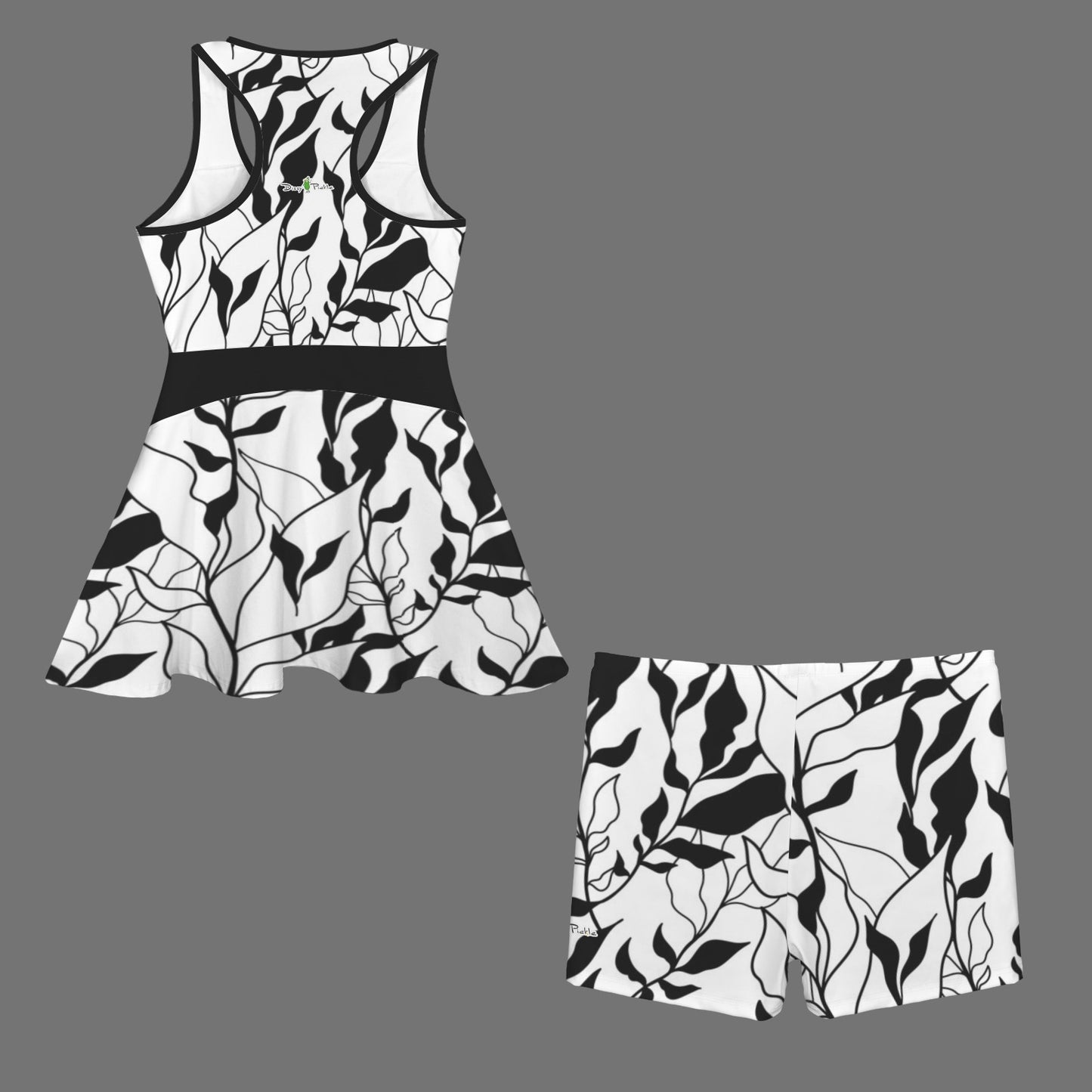 Dizzy Pickle Women's Razor Back Front Zip 2-in-1 Tank Dress and Shorts