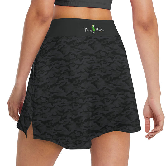 Dizzy Pickle Jan Black_Midnight Women's Pickleball 18" Athletic Skort with Inner Shorts and Two Ball Pockets