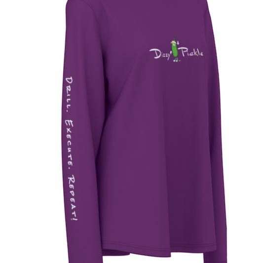 Dizzy Pickle DZY P Classic Plum Women's Pickleball Sunscreen Sports Hoodie with Thumb Holes