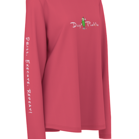 Dizzy Pickle DZY P Classic Dusky Peach Women's Pickleball Sunscreen Sports Hoodie with Thumb Holes