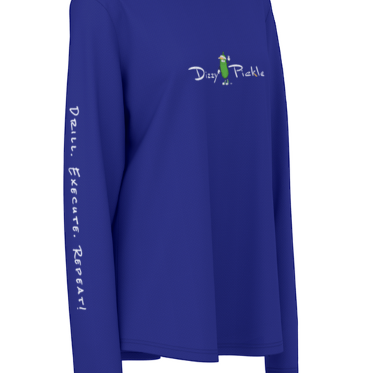 Dizzy Pickle DZY P Classic Royal Blue Women's Pickleball Sunscreen Sports Hoodie with Thumb Holes