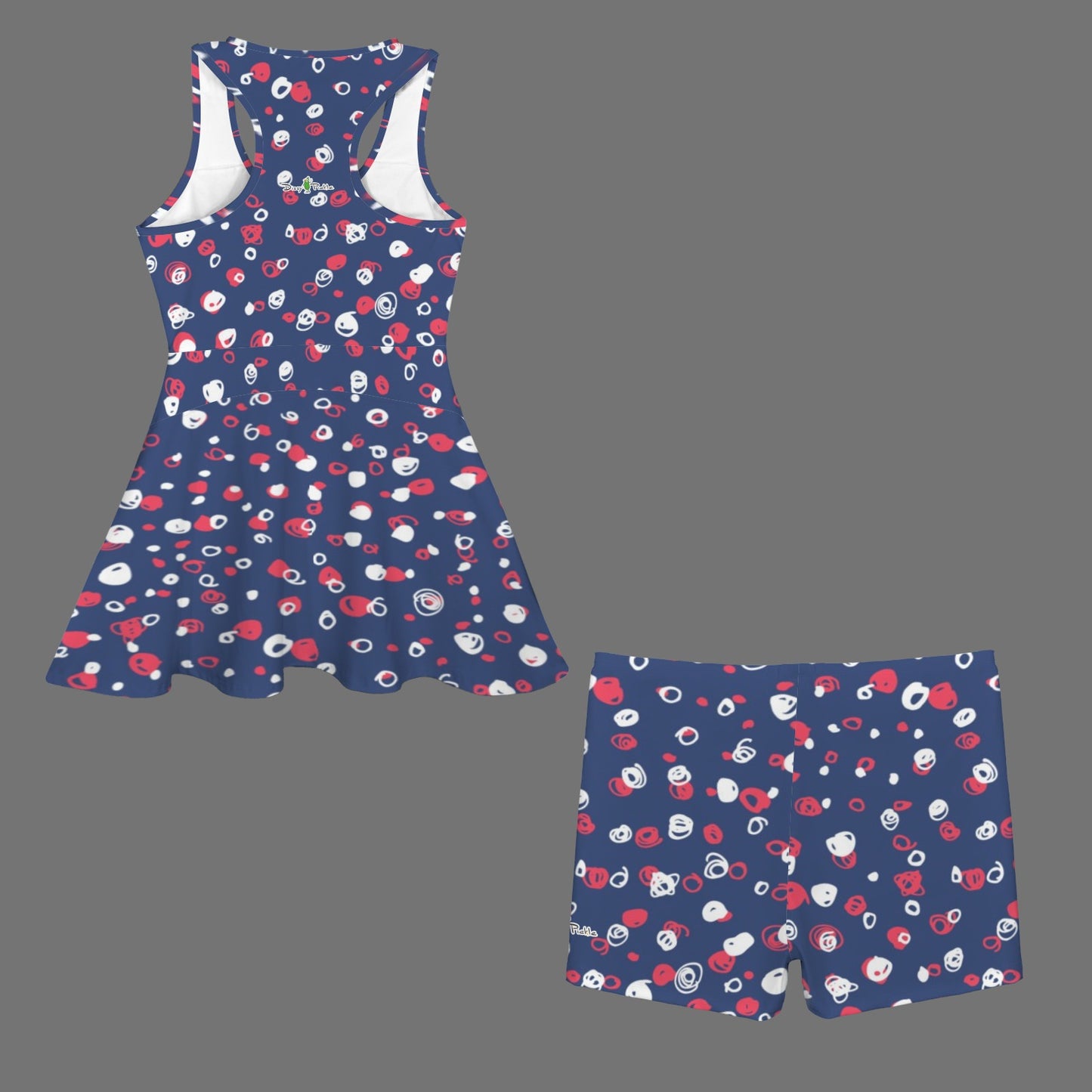 Dizzy Pickle Women's Razor Back Front Zip 2-in-1 Tank Dress and Shorts