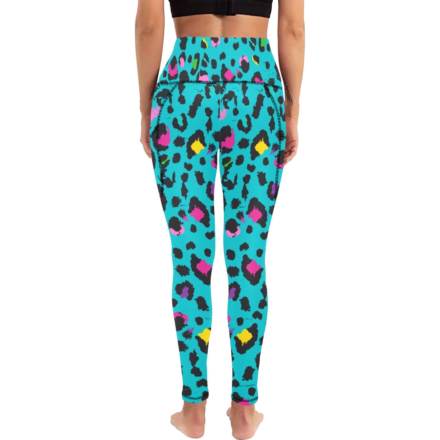 Dizzy Pickle Amber Cool Teal Women's Pickleball Performance Leggings (Ankle Length, High-Waisted, & Two Side Pockets)