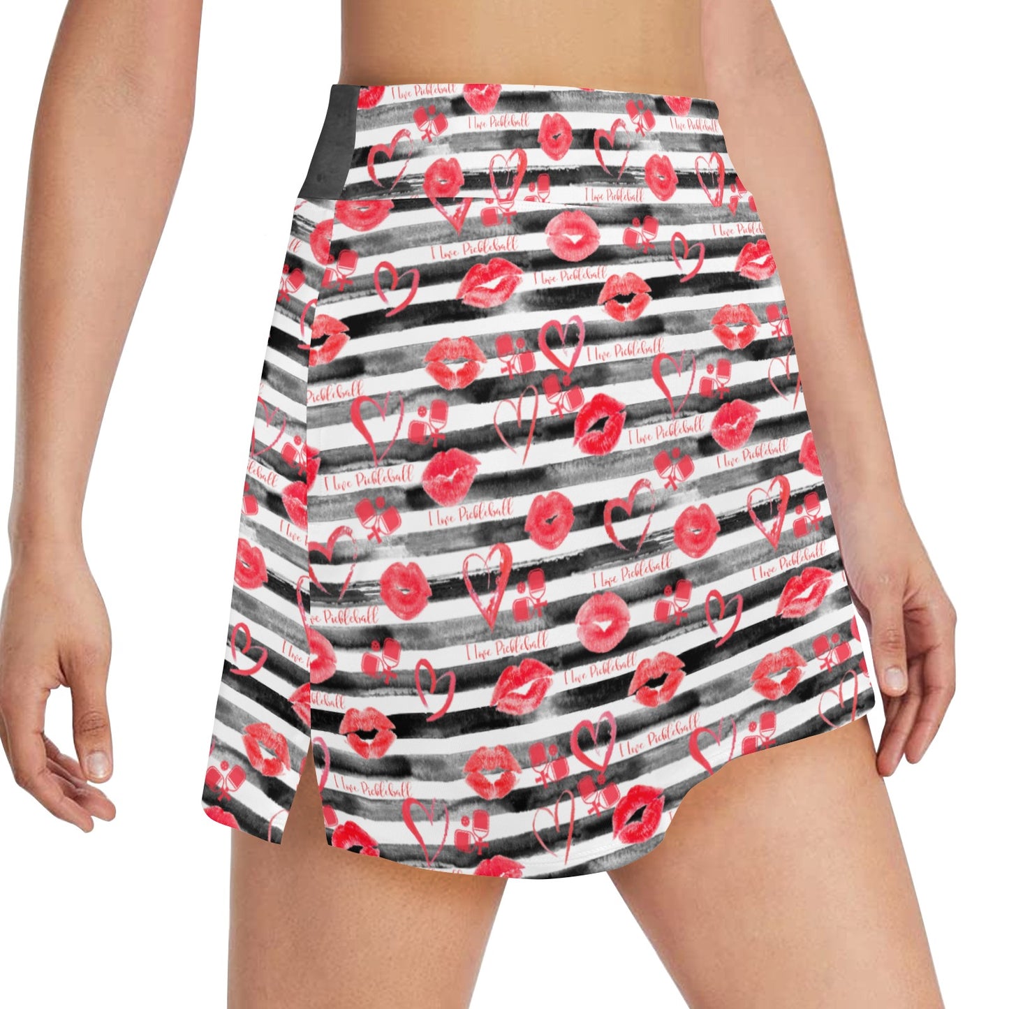 Dizzy Pickle Hugs and Kisses Main Women's Pickleball 18" Athletic Skort with Inner Shorts and Two Ball Pockets