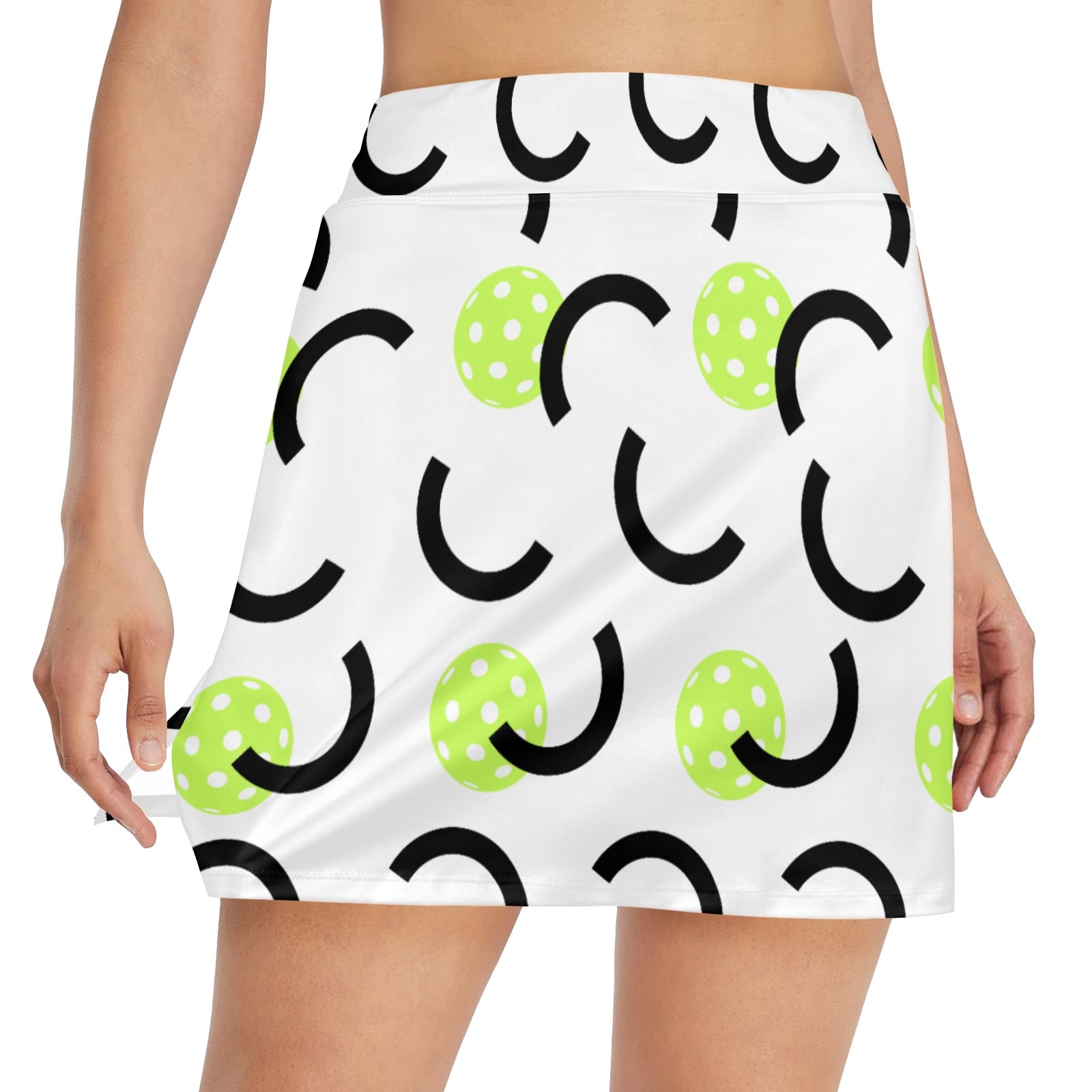 Dizzy Pickle Believe White Women's Pickleball Athletic Skort with Inne