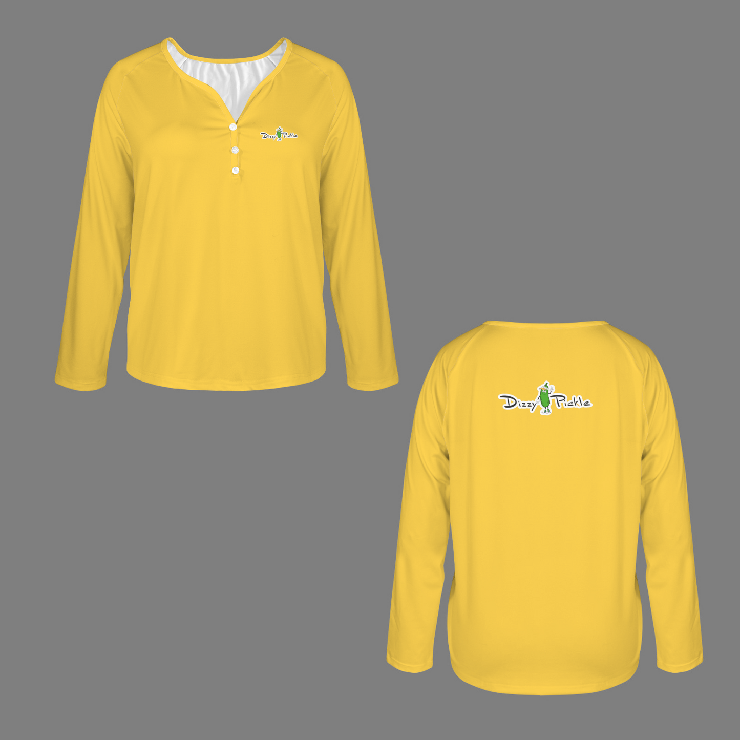 Three Button Long Sleeve Goldenrod Yellow