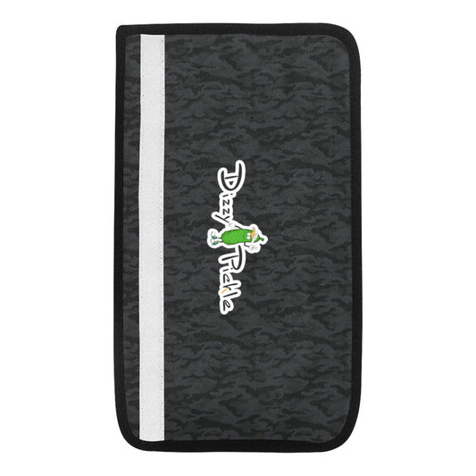 Dizzy Pickle Jan Black_Gray Car Seat Belt Cover 7" x 12.6"