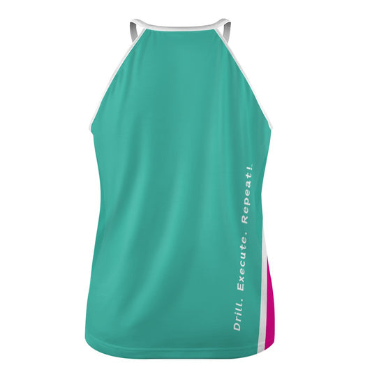 Dizzy Pickle Performance DS Women's Pickleball Sleeveless Crew Neck Vest Turquoise Fuchsia