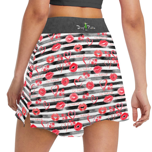 Dizzy Pickle Hugs and Kisses Main Women's Pickleball 18" Athletic Skort with Inner Shorts and Two Ball Pockets