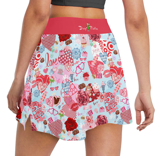 Dizzy Pickle Be Mine Main Women's Pickleball 18" Athletic Skort with Inner Shorts and Two Ball Pockets